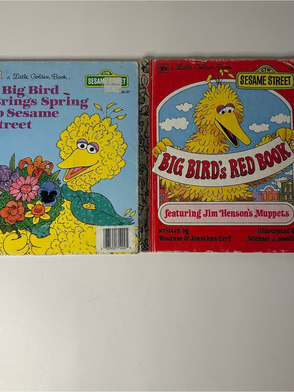 Vintage 70’s & 80’s Little Golden Book Sesame Street Big Bird Hardcover Lot Of 2